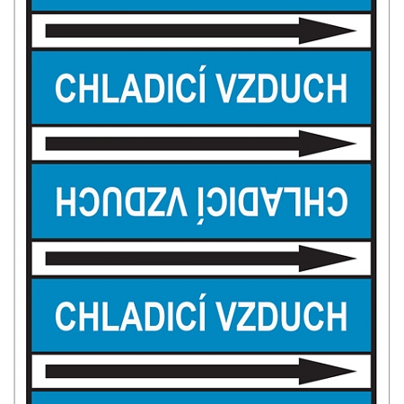 Značení potrubí, chladicí vzduch